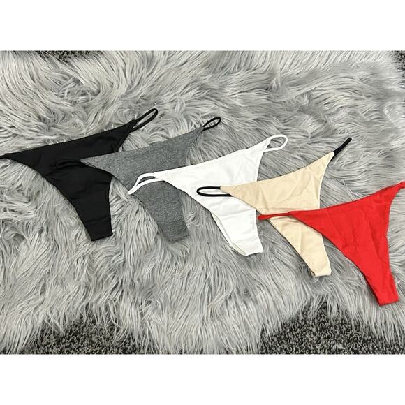 Women's Cotton Panties 5 Pack Low Rise G-String Panties Size Large - Picture 3 of 5